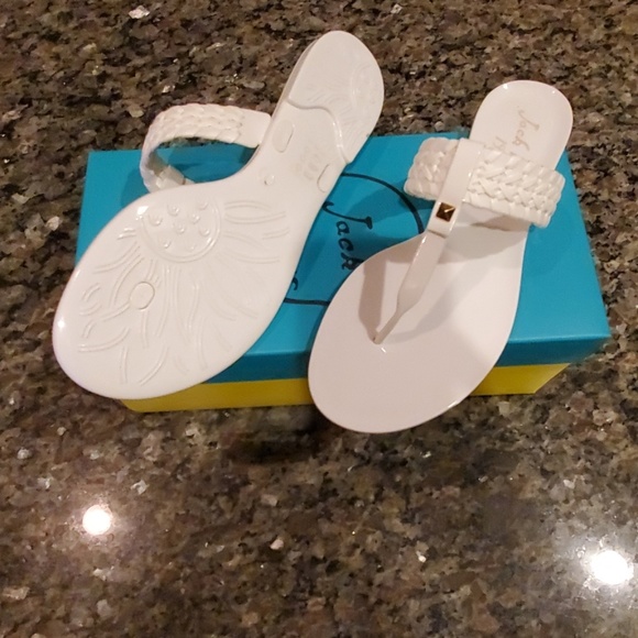 Jack Rogers Tinsley White Jelly Thong Sandals - Picture 3 of 4